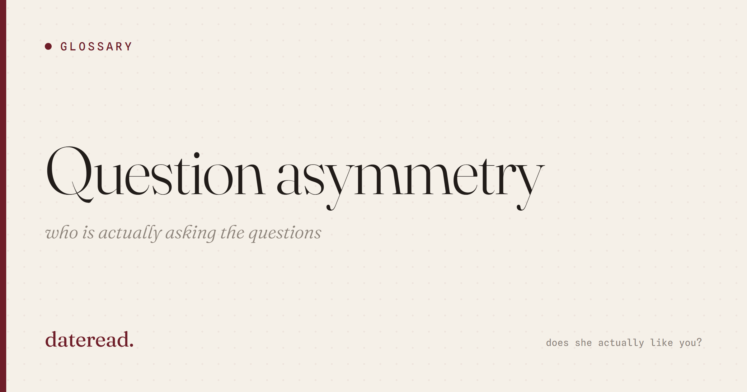 Question asymmetry. The signal that fades first.