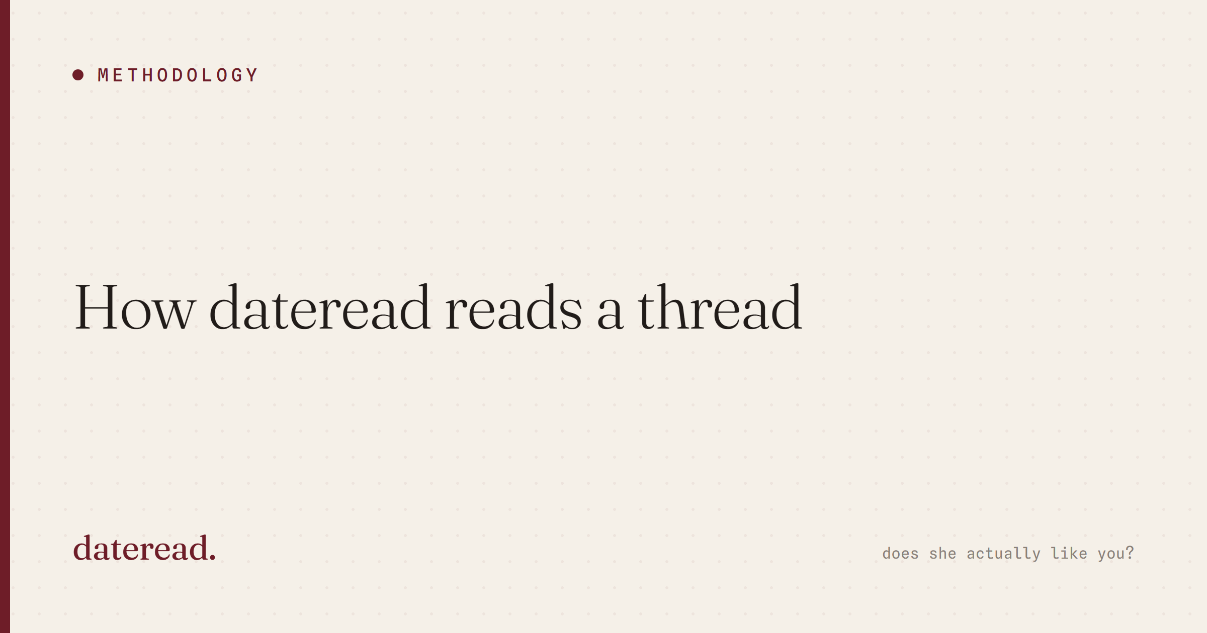 How dateread reads a thread. The four signals, explained.